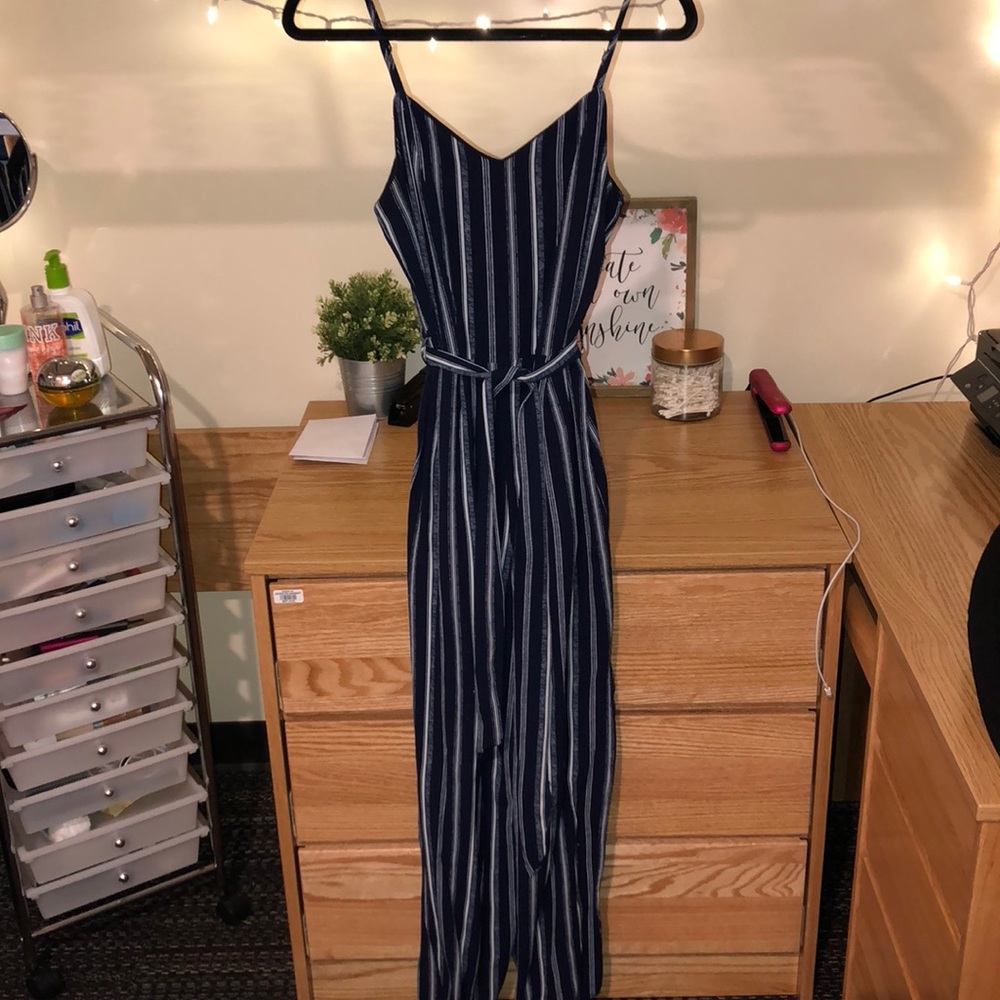 STRIPPED JUMPSUIT